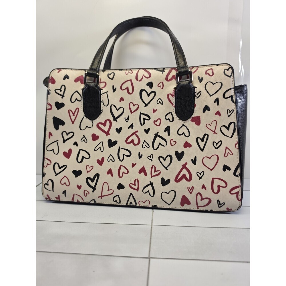 Kate Spade Laurel Way Reese Scribble Hearts Satchel - Picture 5 of 12